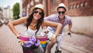 the woman and the man bicycles